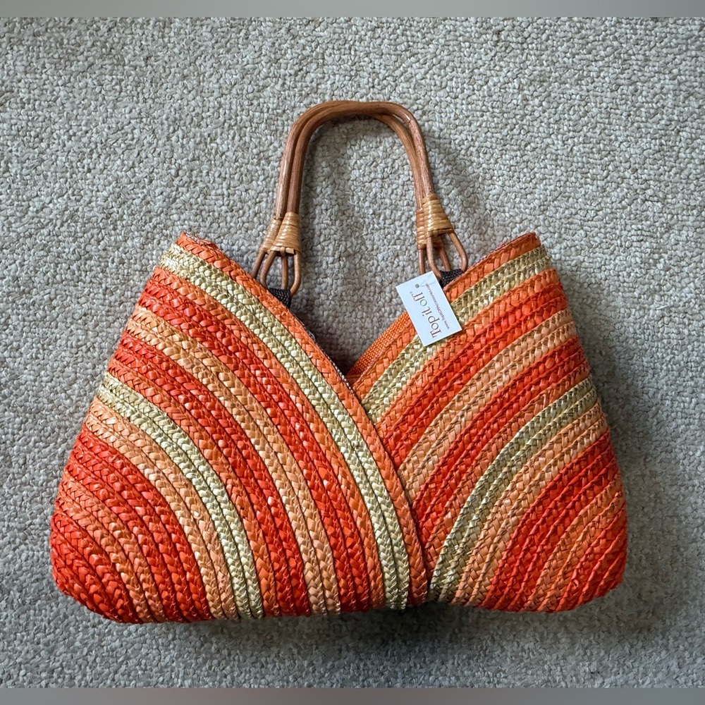 Orange Woven Women's Bag